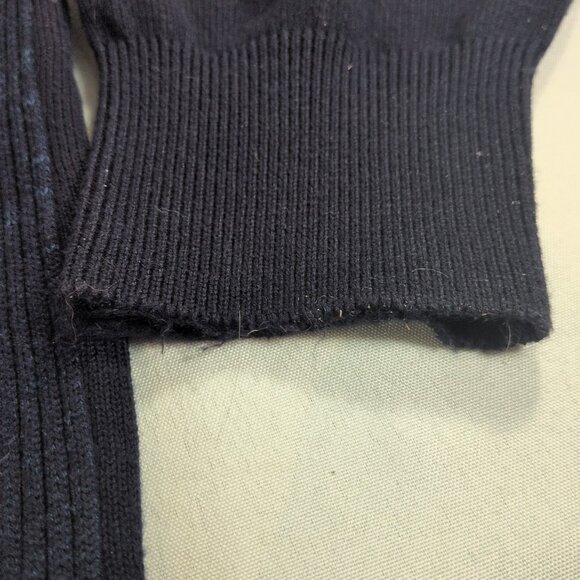 Scala Milano XXL Sweater Knit Navy Blue Black Italy Wool Acrylic Men Long Sleeve - Picture 6 of 16